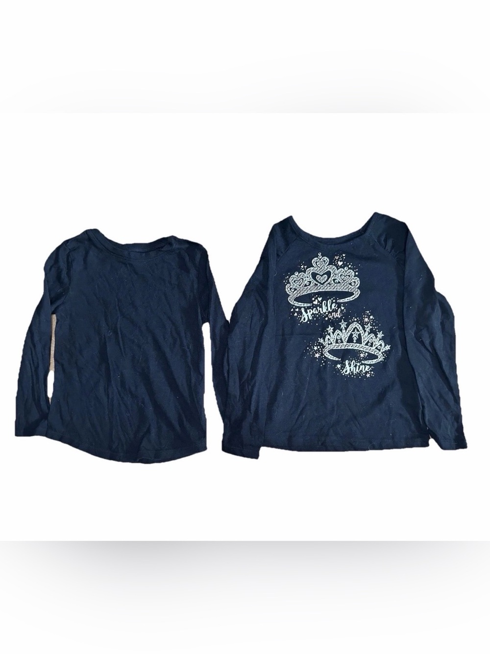 Epic Threads Black Long Sleeve Tee with Crown Design and solid black bundle